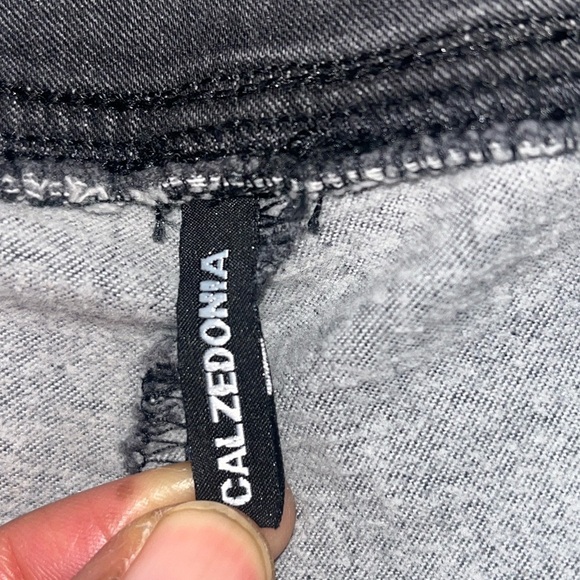 Calzedonia Dark Grey Washed Pull On Jeans Skinny Size Large - Picture 2 of 7